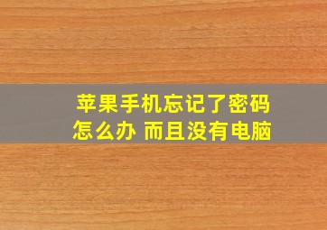 苹果手机忘记了密码怎么办 而且没有电脑